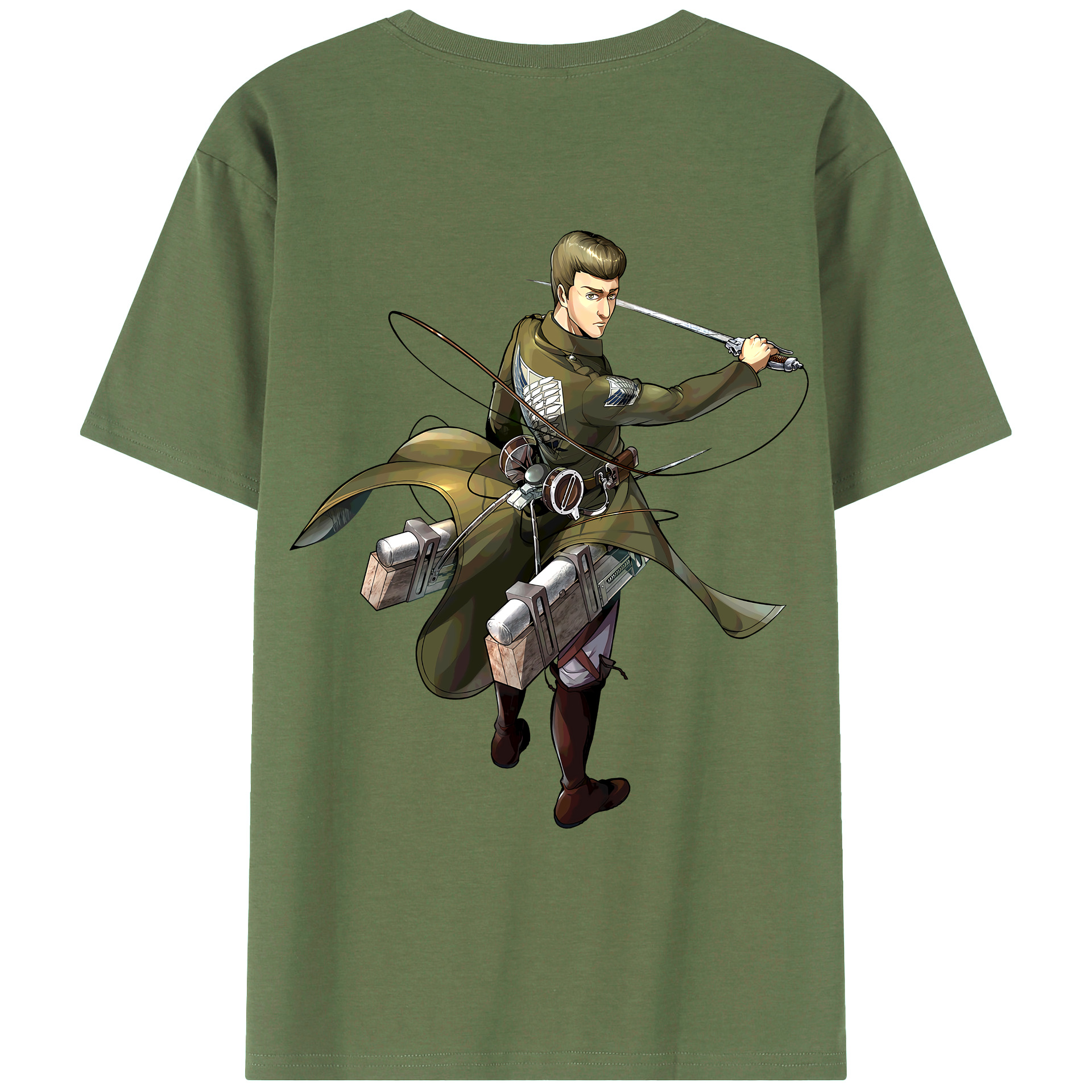 （画像用） 進撃の巨人 Attack on Titan 綿100％ メンズ半袖Tシャツ（バックプリント） 通気性